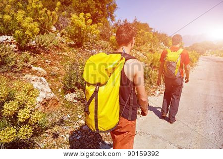 hikers in the mountains