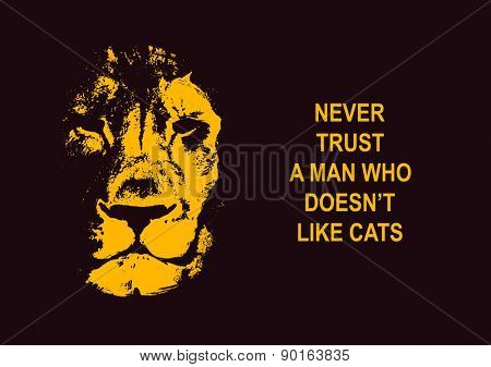 Lion head. Hand drawn. Vector illustration.