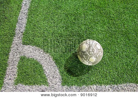 A ball at the corner