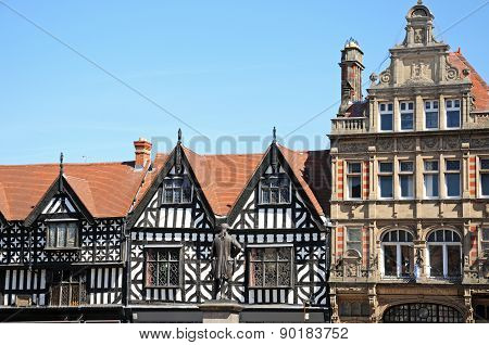 Town centre buildings, Shrewsbury.