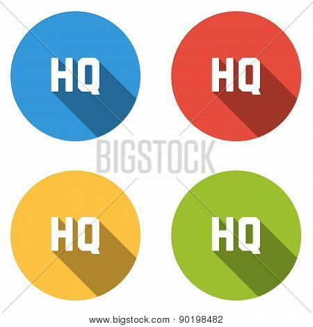 Collection Of 4 Isolated Flat Colorful Buttons For Hq (high Quality)