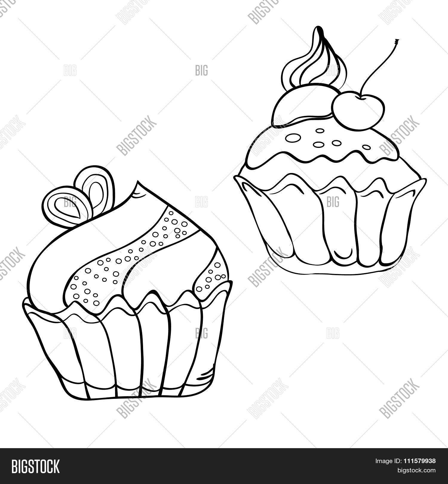 Cake Line Drawing Image & Photo (Free Trial) Bigstock