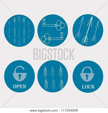 Key and lock icons