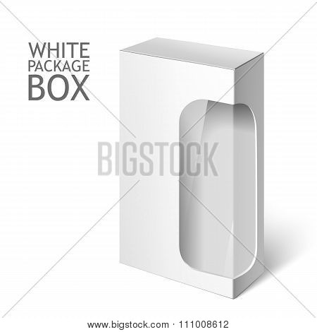 White Package Box with Window. Mockup Template