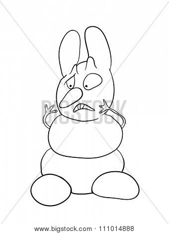 snowman - rabbit, contour illustration