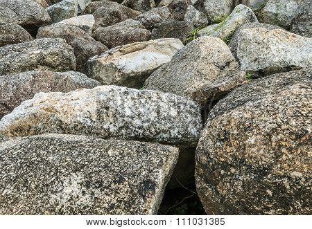 Closeup Group Of Big Rock For Decorate In The Garden Texture Background