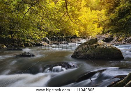 Deep forest waterfall in Thailand, Nature and landscape