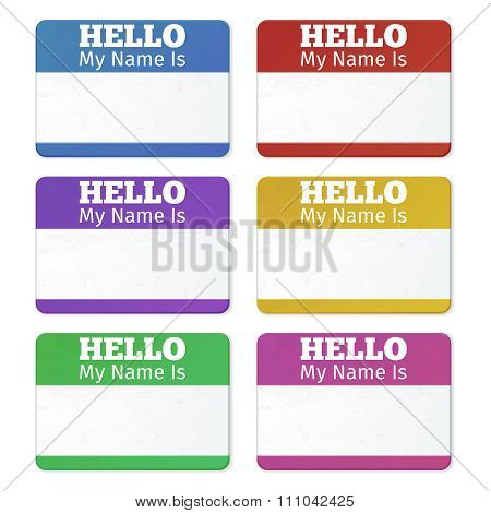 Hello My Name Is... Introduction cards, labels and badges vector set