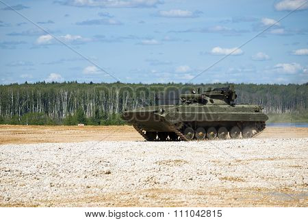 Infantry fighting vehicle BMP-2 at the proving ground