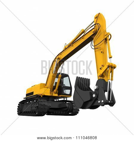 Yellow Excavator Isolated