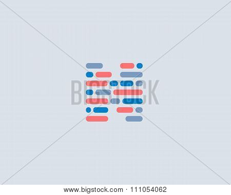 Abstract letter N logo.  Dynamic code vector unusual font.