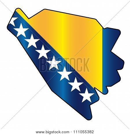 Bosnia and Herzegovina flag map
