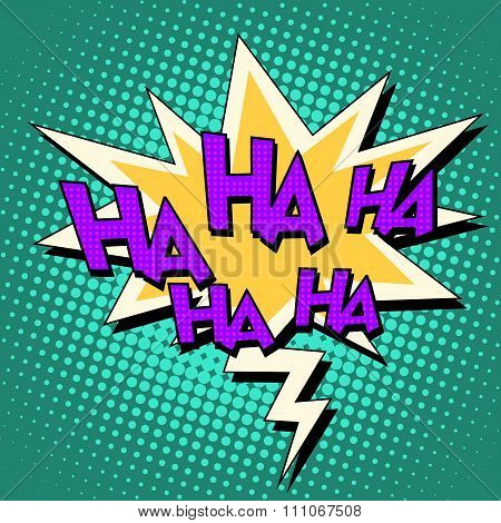 haha comic bubble retro text