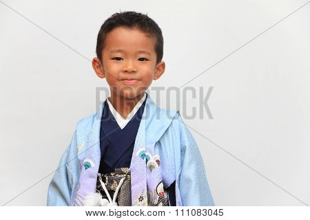 Japanese boy selebrating Seven Five Three (7-5-3) festival (5 years old)