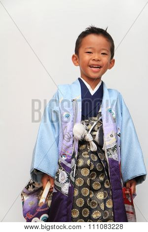 Japanese boy selebrating Seven Five Three (7-5-3) festival (5 years old)