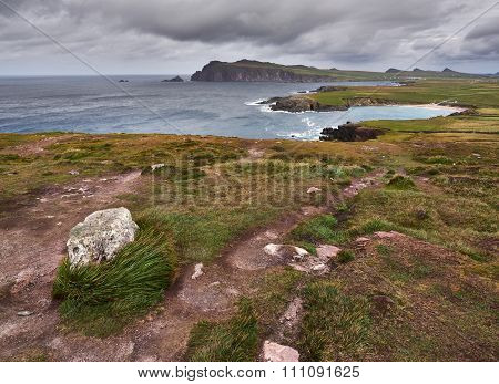The Irish West coast on a windy day