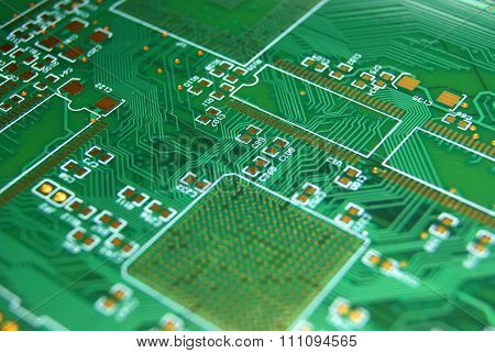 Printed circuit board green electronic background