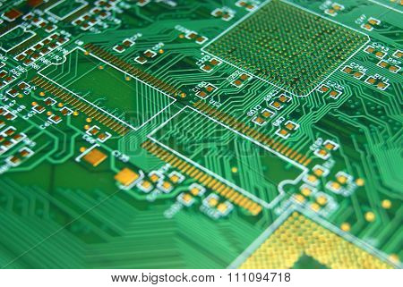 Printed circuit board green electronic background