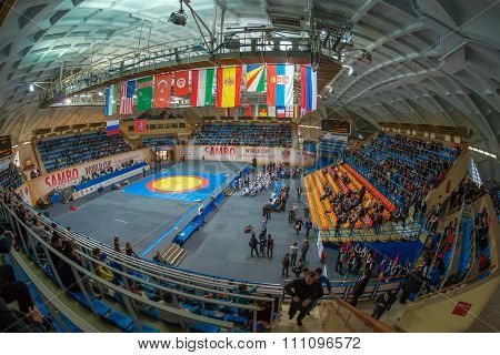 Stadium Druzhba In Wide Angle View Just Before The World Sambo Championsh