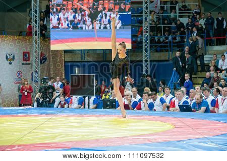 Stadium Druzhba. The Team Of Russia On Aesthetic Gymnastics At The Openin