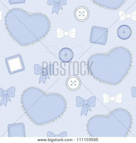 Pattern With Hearts And Buttons