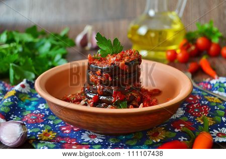 pickled, spicy eggplant