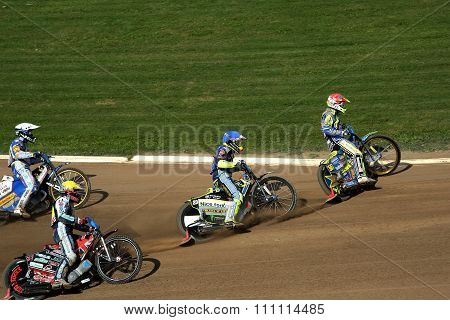 Speedway Riders On The Track