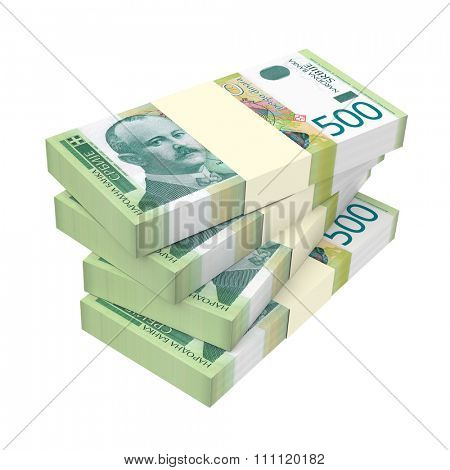 Serbian dinar isolated on white background. Computer generated 3D photo rendering.