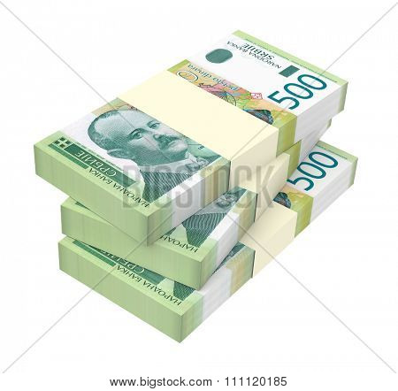 Serbian dinar isolated on white background. Computer generated 3D photo rendering.
