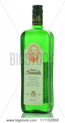 Furst Bismarck vodka isolated on white background