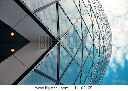 LONDON, UK - SEP 27: Financial district office buildings in street on September 27, 2013 in London, UK. London is the world's greatest foreign exchange market with major trade conducted in district.