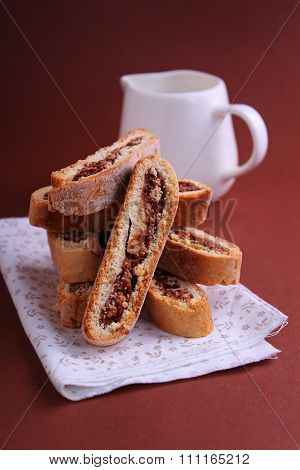 Italian Biscotti Cookies With Nuts And Chocolate