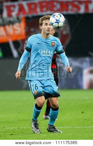 Sergi Samper During The Uefa Champions League Game Between Bayer 04 Leverkusen Vs Barcelona At Bayar