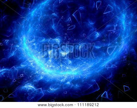 Blue Glowing Multidimensional Explosion