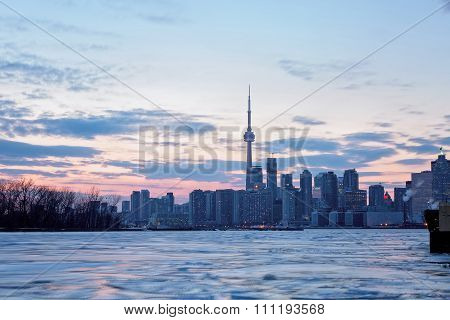 Toronto skyline at sunrise