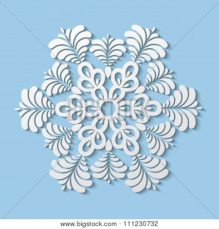 Paper snowflake, winter decoration.
