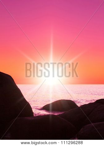 Twilight Shore Tripical Background 