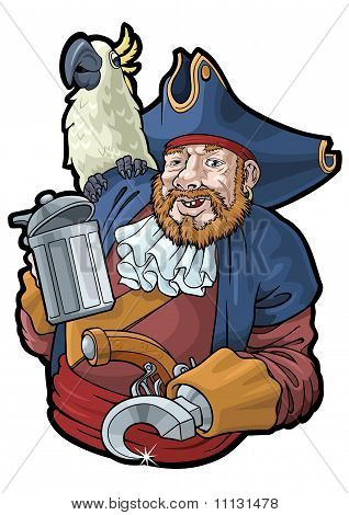 Pirata com um papagaio