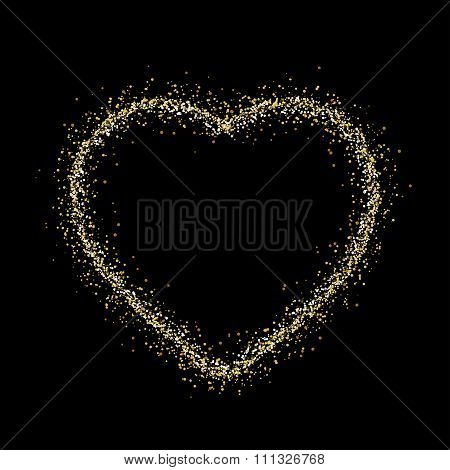Sparkling Heart On Black Background