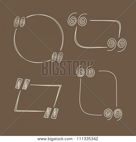 Different hand-drawn quote templated set. Design elements