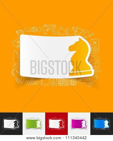 chess paper sticker with hand drawn elements