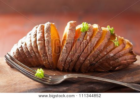 Baked hasselback potato