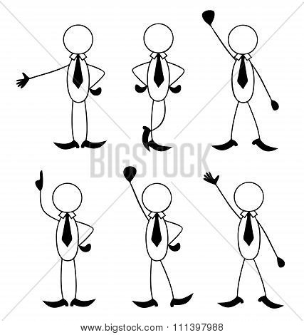 stick figures businessman