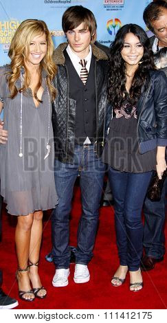 Ashley Tisdale, Zac Efron and Vanessa Anne Hudgens attend the DVD Release Premiere of 