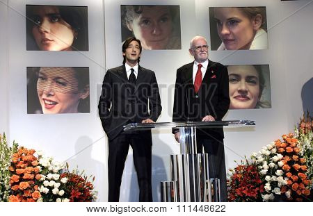 25 January 2005 - Beverly Hills, California - Adrien Brody and Frank Pierson. 77th Annual Acedemy Awards Nominations Announcement at Samuel Goldwyn Theater.