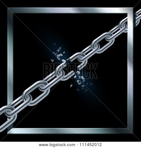 Metal broken chain.