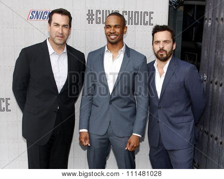 Jake Johnson, Damon Wayans Jr. and Rob Riggle at the Spike TV's 'Guys Choice 2014' held at the Sony Pictures Studios in Los Angeles on June 7, 2014 in Los Angeles, California. 