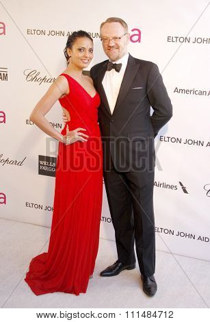 Allegra Riggio and Jared Harris at the 21st Annual Elton John AIDS Foundation Academy Awards Viewing Party held at the Pacific Design Center in West Hollywood on February 24, 2013.