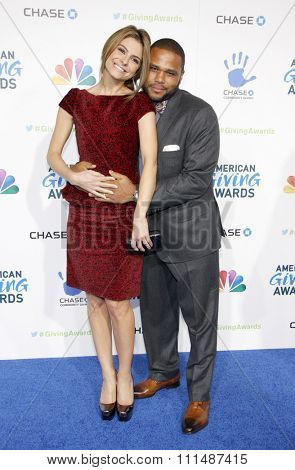 Anthony Anderson and Maria Menounos at the 2012 American Giving Awards held at the Pasadena Civic Auditorium in Pasadena on Decmber 7, 2012.