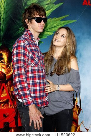 Alicia Silverstone and Christopher Jarecki at the Los Angeles premiere of 'Pineapple Express' held at the Mann Village Theater in Los Angeles on July 31, 2008. 